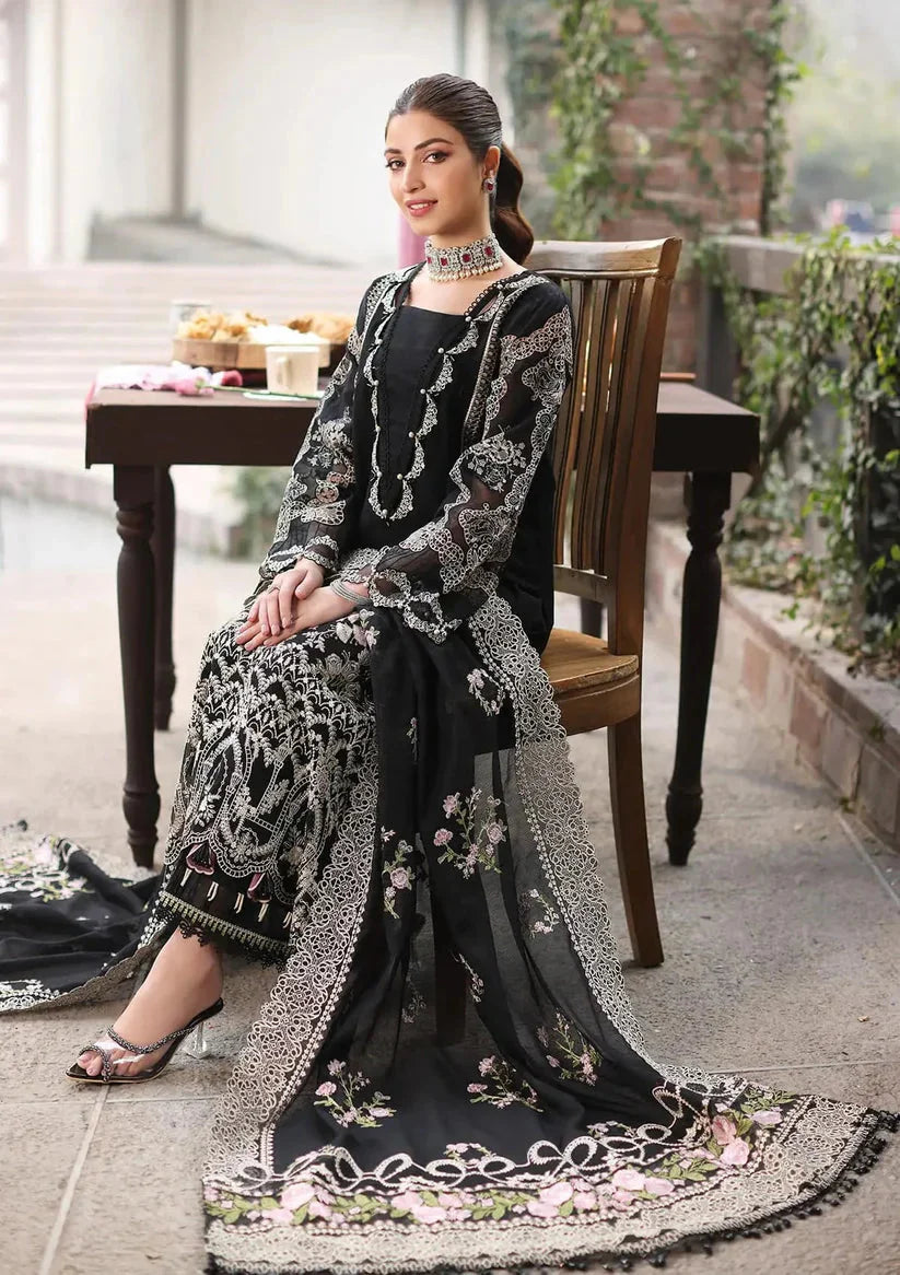 ZAB - Unstitched Luxury Lawn Heavy Embroidered 3PC Suit - zab1302