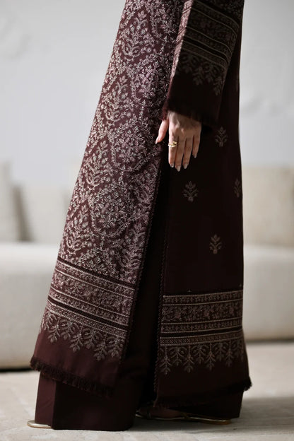 ZAB - Winter 3PC Dhanak Embroidered Suit - zab1557
