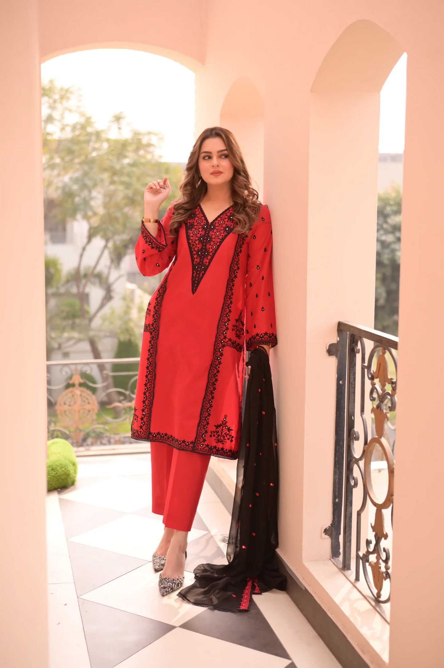 Aneela's - Unstitched Luxury Lawn Sequence Embroidered 3PC Suit - zab1408