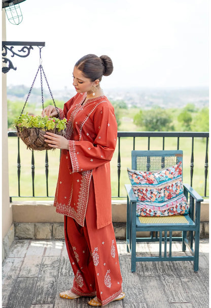 Batik - 2Pc Embroidered Lawn Suite With Fully Embroidered trouser - zab1407