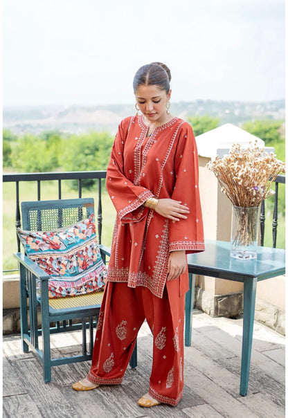 Batik - 2Pc Embroidered Lawn Suite With Fully Embroidered trouser - zab1407