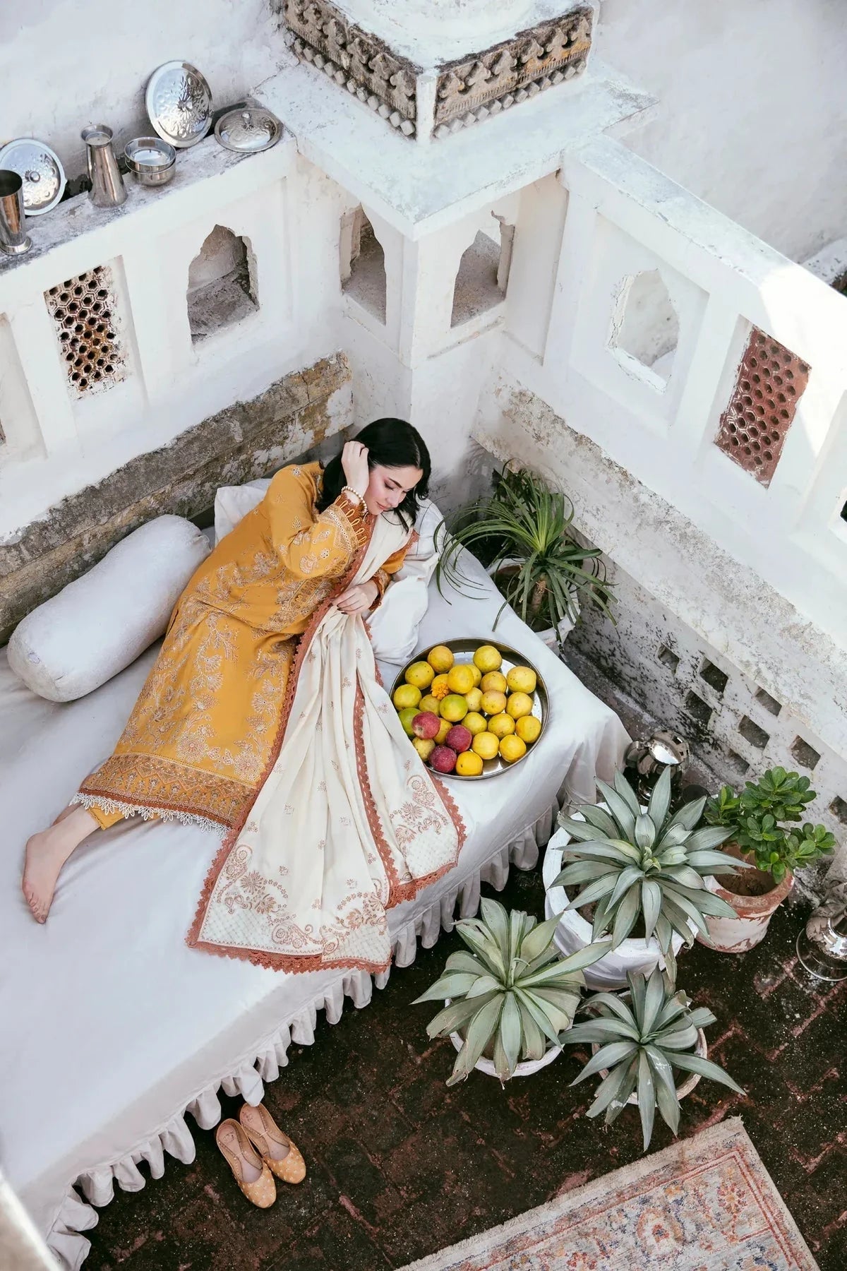 Bin Ilyas - 3PC Dhanak Embroidered Suit - zab1139