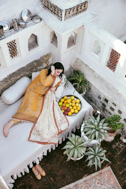 Bin Ilyas - 3PC Dhanak Embroidered Suit - zab1139