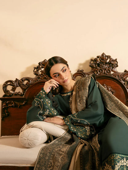 IZEL-3PC LAWN EMBROIDERED SHIRT WITH CHIFFON PRINT DUPATTA -zab1253