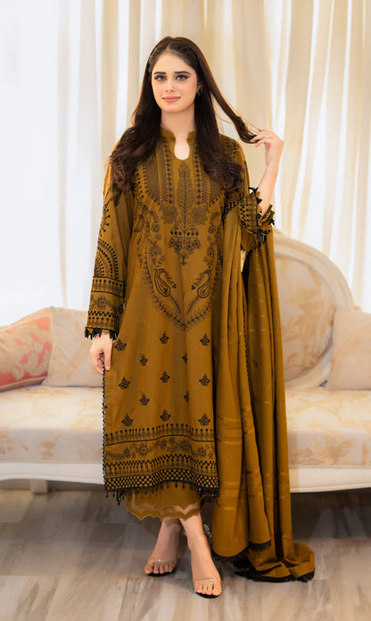 Baroque - 3PC Lawn Embroidered Suit - zab1021