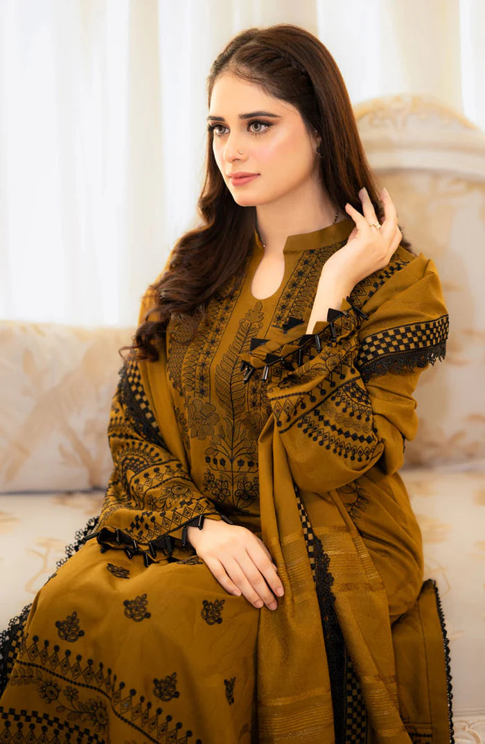Baroque - 3PC Lawn Embroidered Suit - zab1021