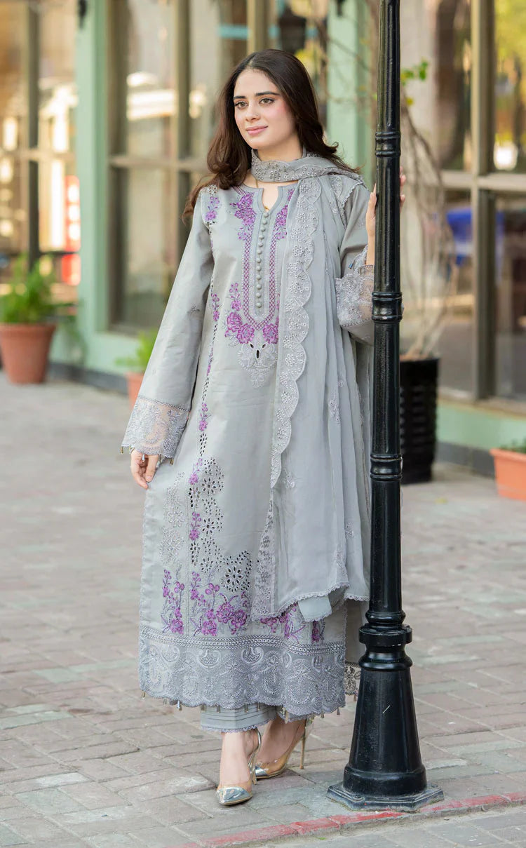 Mushq - 3PC Lawn ChickenKari Embroidered Suit - zab1022