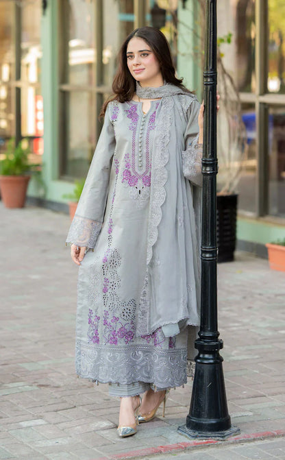 Mushq - 3PC Lawn ChickenKari Embroidered Suit - zab1022