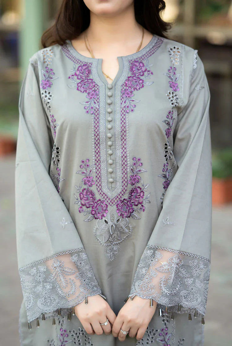 Mushq - 3PC Lawn ChickenKari Embroidered Suit - zab1022