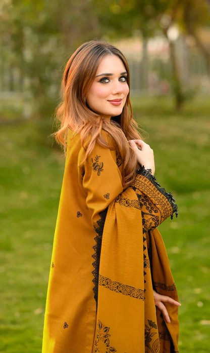 Libass -Winter 3PC Dhanak Embroidered Suit - zab1505