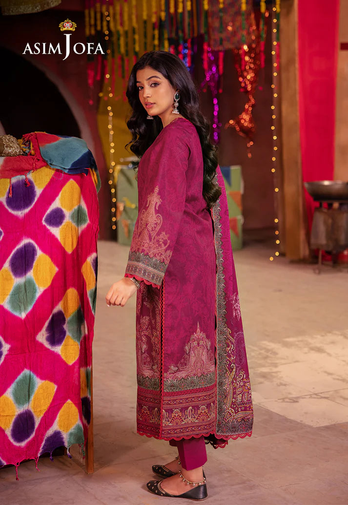 Asim Jofa - Summer 3PC polly Lawn Digital Printed Dress - zab1399
