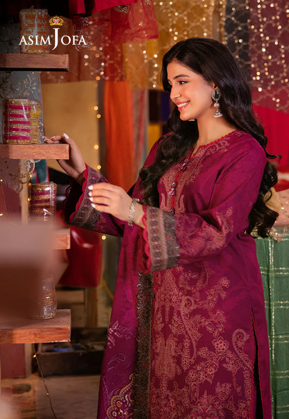 Asim Jofa - Summer 3PC polly Lawn Digital Printed Dress - zab1399