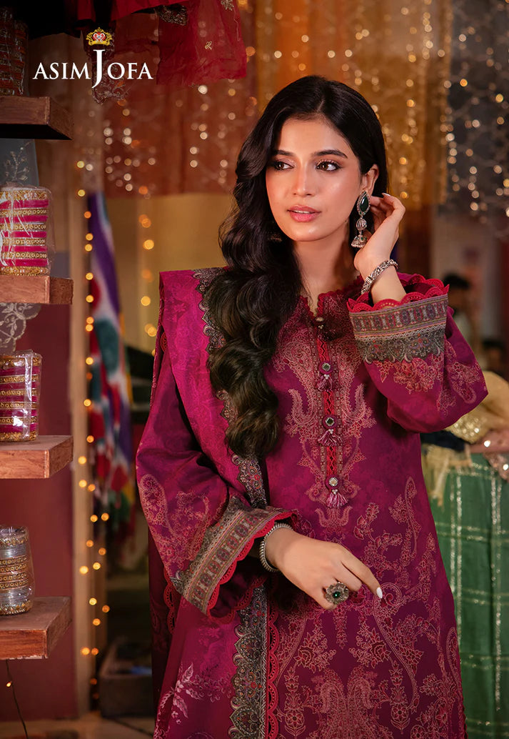 Asim Jofa - Summer 3PC polly Lawn Digital Printed Dress - zab1399
