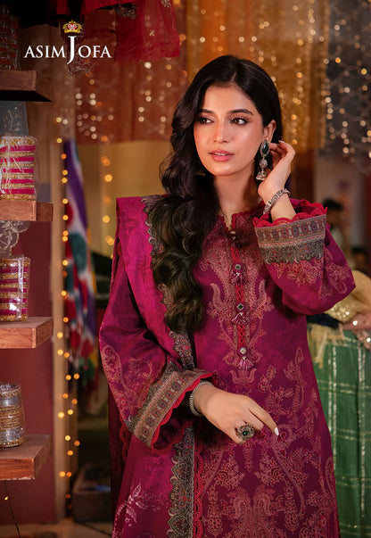 Asim Jofa - Summer 3PC polly Lawn Digital Printed Dress - zab1399