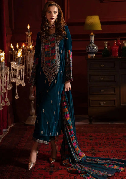 Asim Jofa - 3pc Embroidered Velvet Dress - zab988