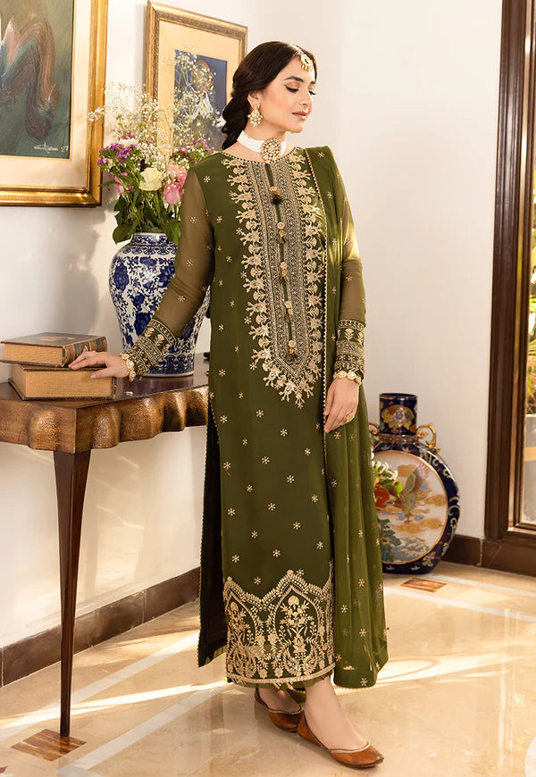 Jazmin - Embroidered Velvet 3-Piece Dress - zab940