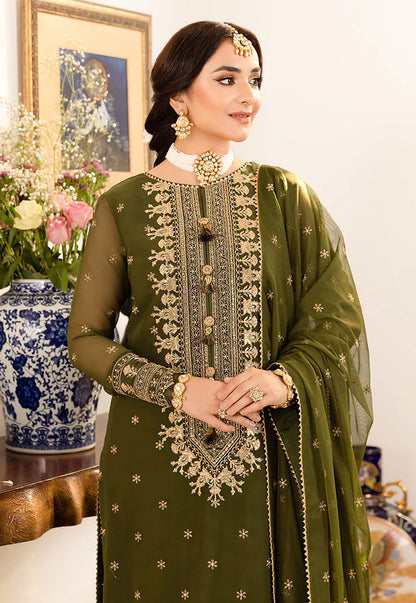 Jazmin - Embroidered Velvet 3-Piece Dress - zab940