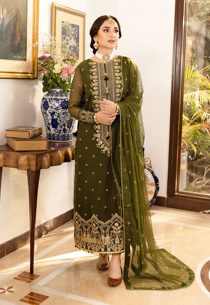 Jazmin - Embroidered Velvet 3-Piece Dress - zab940