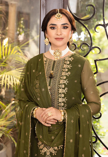 Jazmin - Embroidered Velvet 3-Piece Dress - zab940