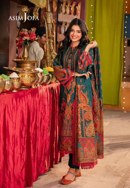 Asim Jofa - 3PC Lawn Digital Print Dress - zab1200