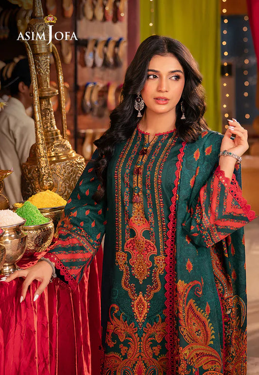Asim Jofa - 3PC Lawn Digital Print Dress - zab1200