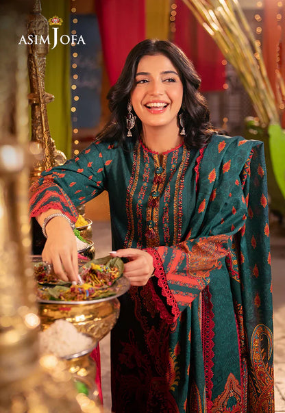 Asim Jofa - 3PC Lawn Digital Print Dress - zab1200