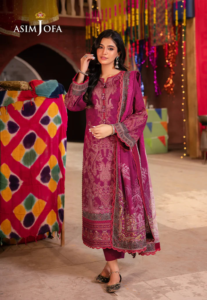 Asim Jofa - Summer 3PC polly Lawn Digital Printed Dress - zab1399