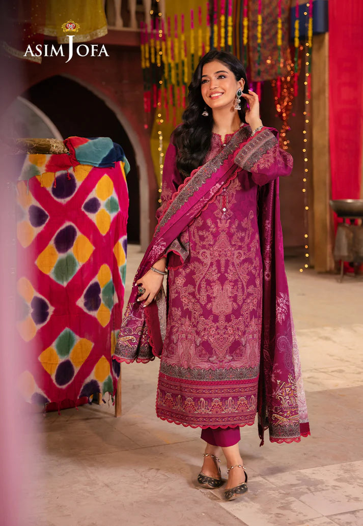 Asim Jofa - Summer 3PC polly Lawn Digital Printed Dress - zab1399