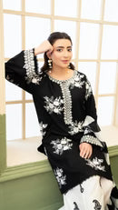 ZARA SHAHJAHAN-3PC LAWN EMBROIDERED SHIRT WITH CHIFFON PRINTED DUPATTA - zab1404