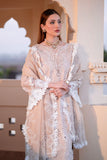 Zarpash Chikenkari Embroidered Dhanak Three Piece Zarpash - zab1187