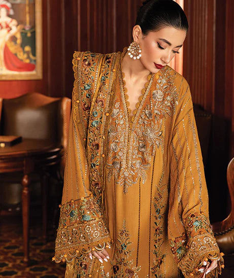 Maria B. 3PC DHANAK HEAVY EMBROIDERED SUIT- zab1116
