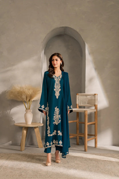 iznik - Winter 3PC Dhanak Embroidered Suit - zab1292