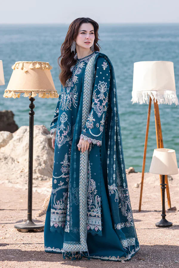 ZARA SHAHJAHAN 3-PIECE COLLECTION ORGANZA EMBROIDERED DUPATTA zab769