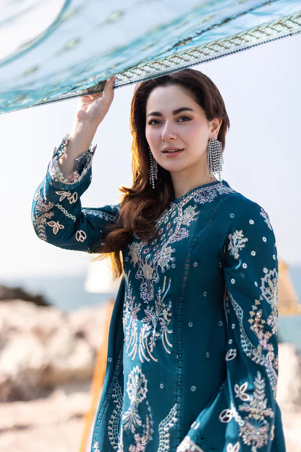 ZARA SHAHJAHAN 3-PIECE COLLECTION ORGANZA EMBROIDERED DUPATTA zab769