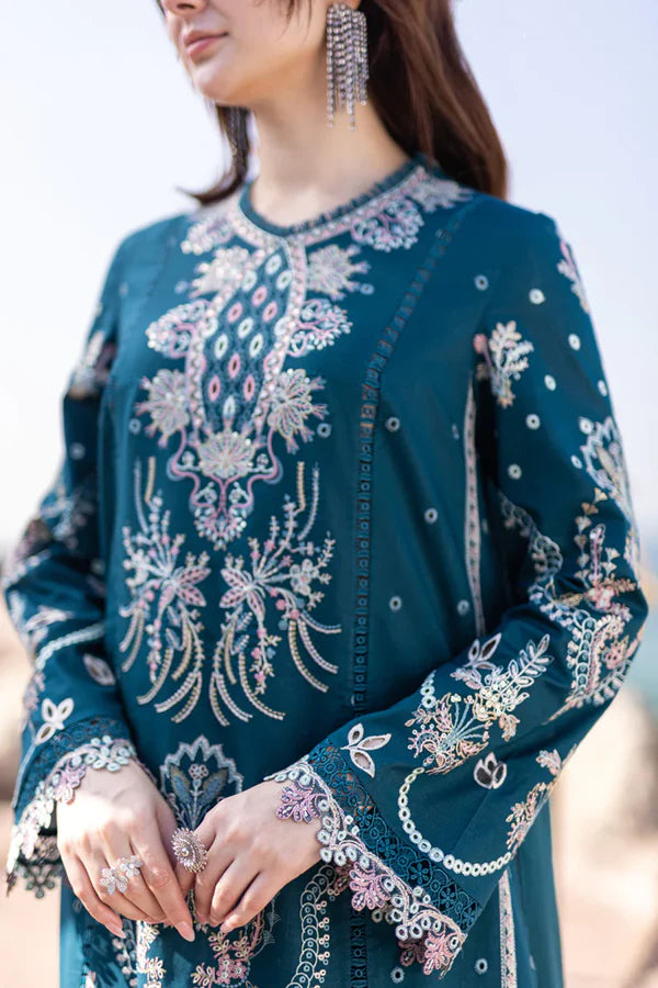 ZARA SHAHJAHAN 3-PIECE COLLECTION ORGANZA EMBROIDERED DUPATTA zab769