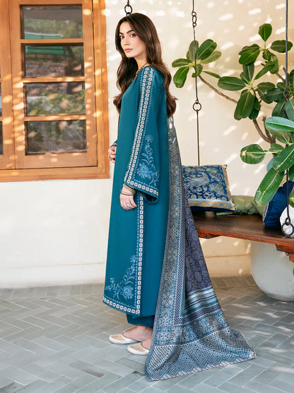 izel - Winter 3PC Dhanak Embroidered Suit - zab1226