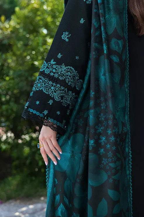 Bareeze 3-Piece Embroidered Lawn Dress Design with Chiffon Printed Dupatta - zab1298