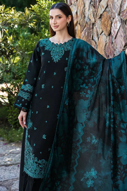 Bareeze 3-Piece Embroidered Lawn Dress Design with Chiffon Printed Dupatta - zab1298