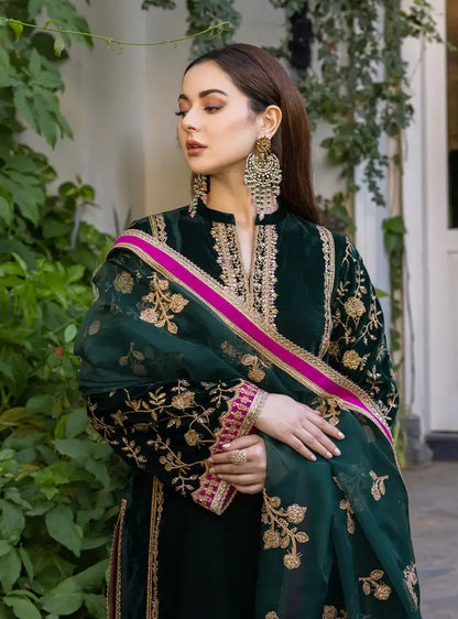Zainab Chottani - Embroidered Velvet Dress - zab987