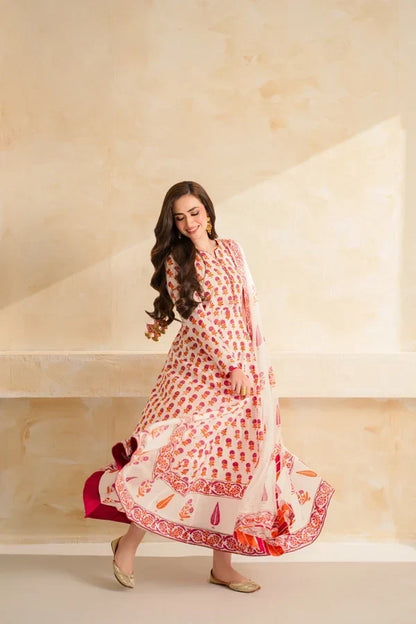 Sana Javed - 3 piece Lawn frock style Printed suit - zab1495
