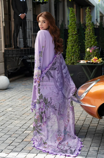 QalamKar- Summer 3PC Lawn Embroidered Suit - zab1414