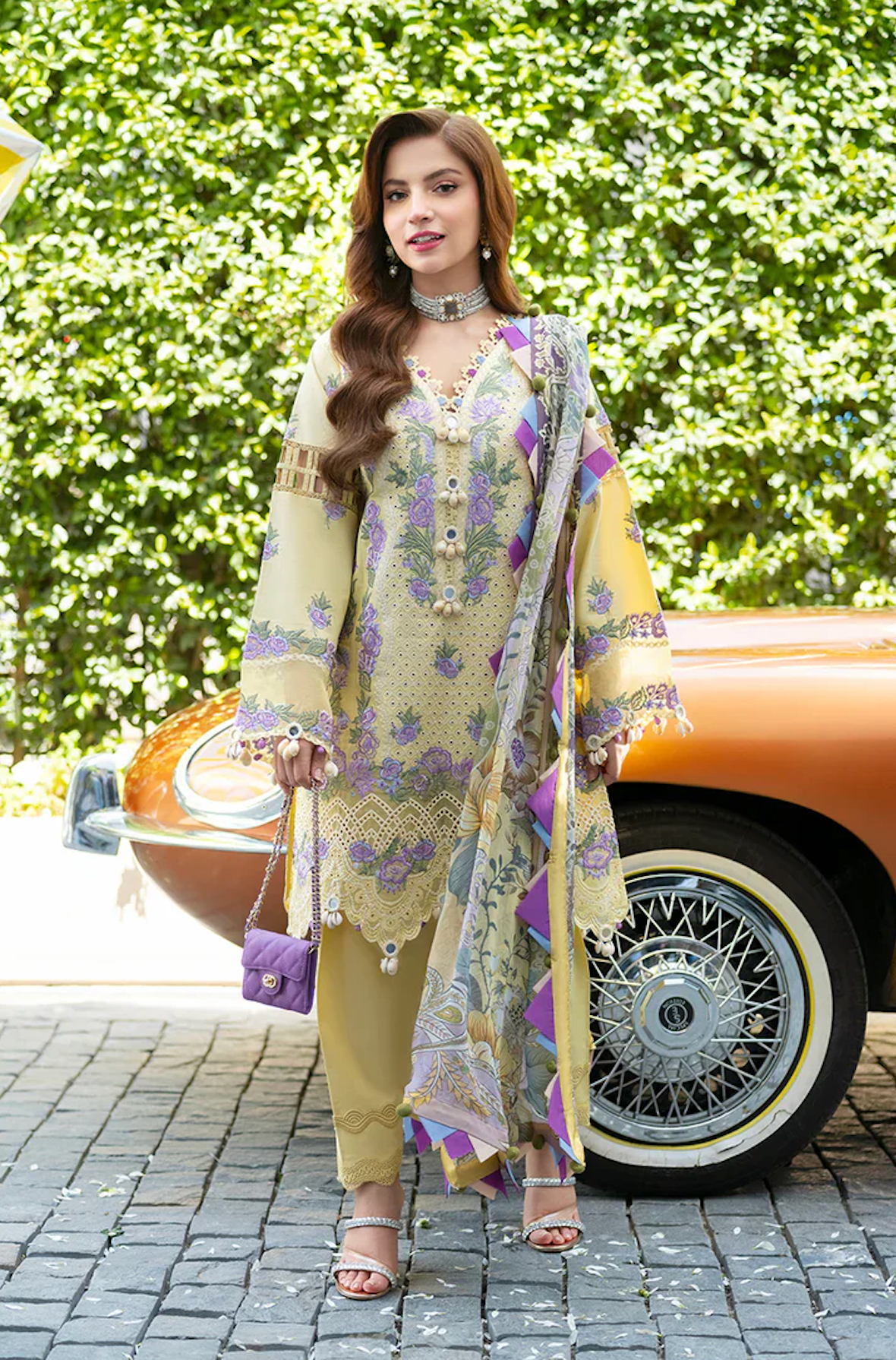 Jade - SUMMER 3PC Lawn ChickenKari Embroidered Suit- zab1415