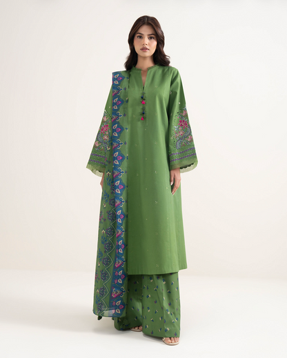 Sapphire - Unstitched 3 piece embroidered Summer suit - zab1416