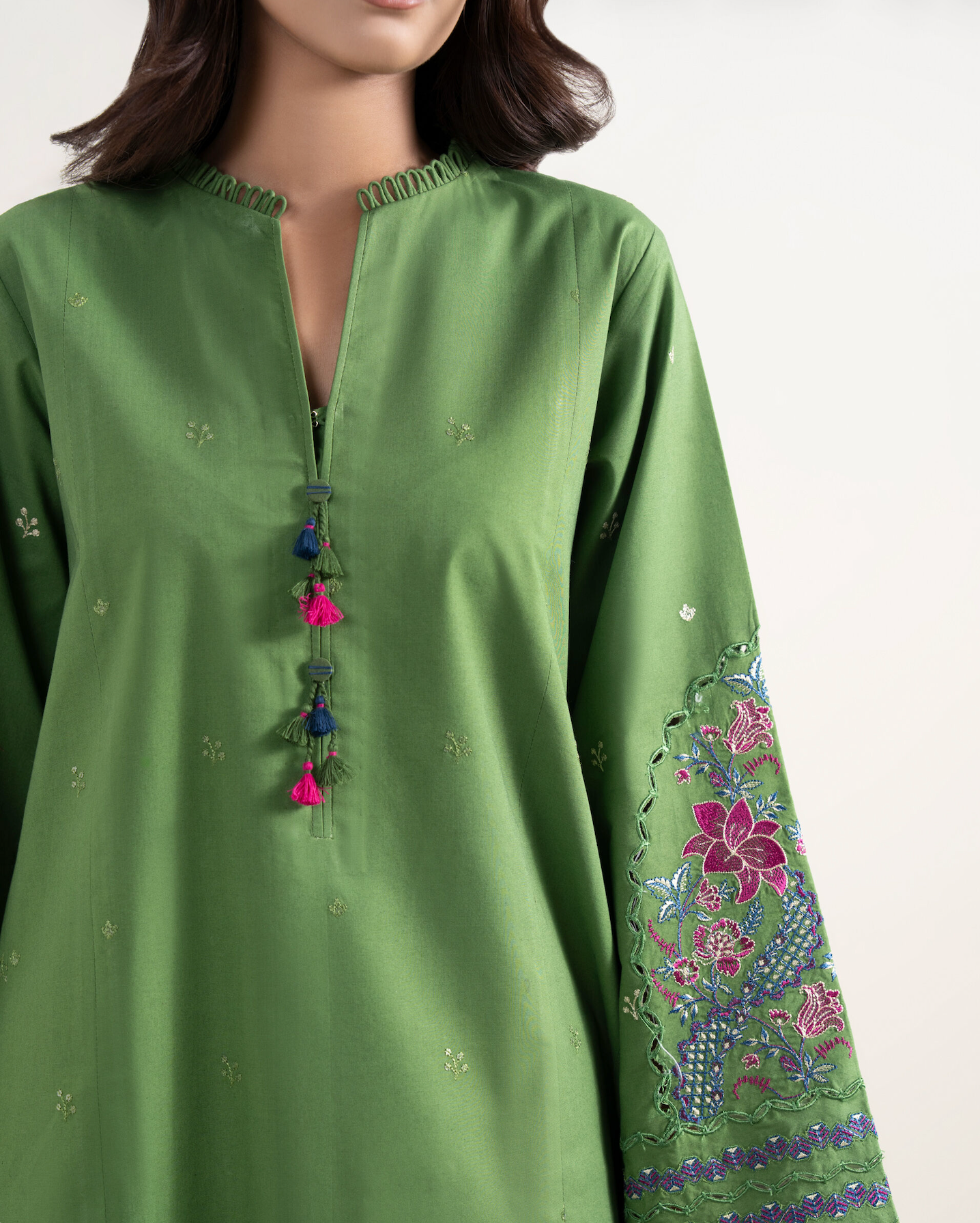 Sapphire - Unstitched 3 piece embroidered Summer suit - zab1416