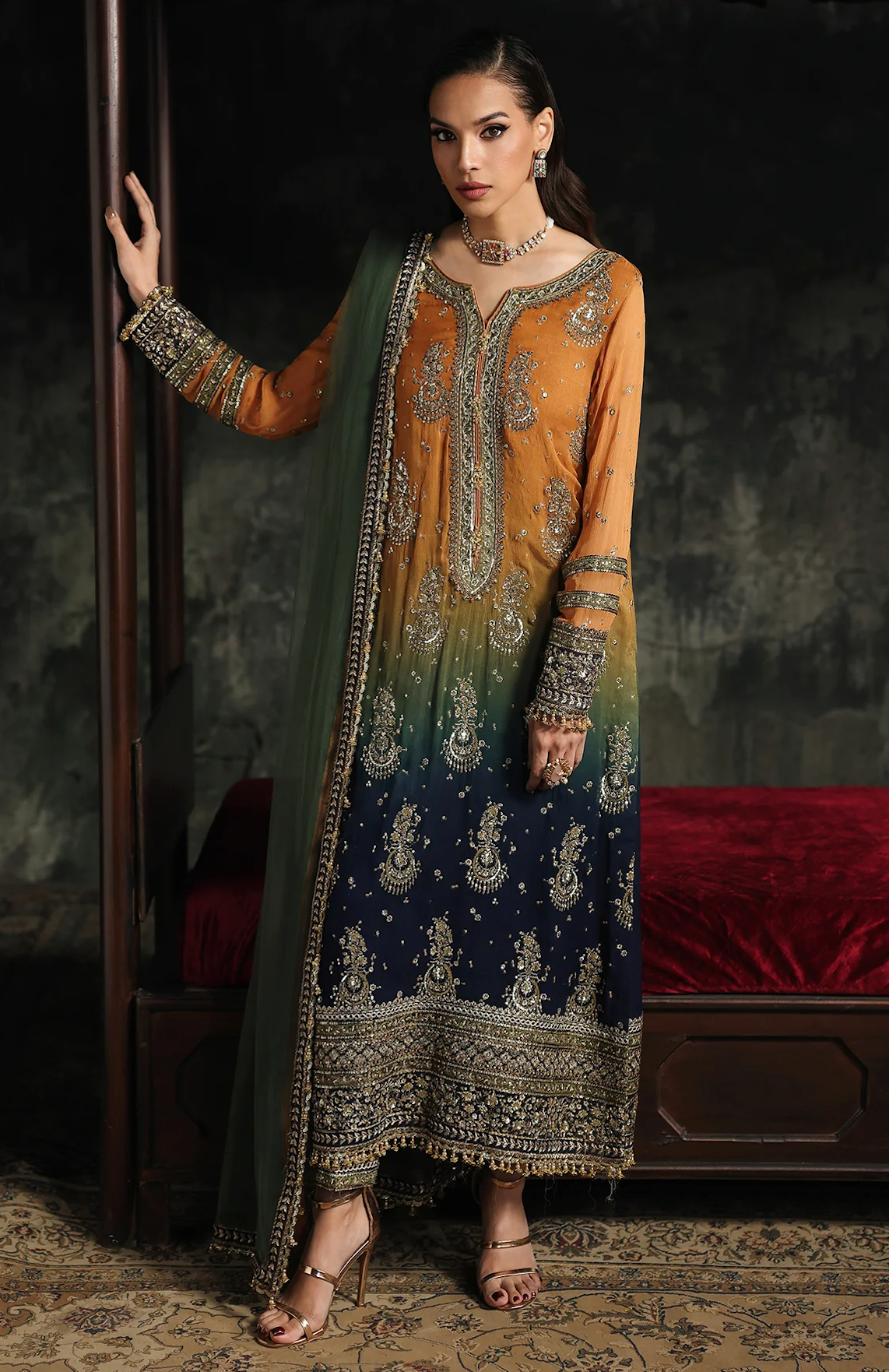 Chrizma - Unstitched Luxury Lawn Heavy Embroidered 3PC Suit - zab1430