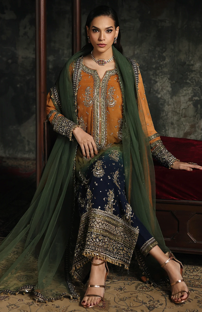 Chrizma - Unstitched Luxury Lawn Heavy Embroidered 3PC Suit - zab1430