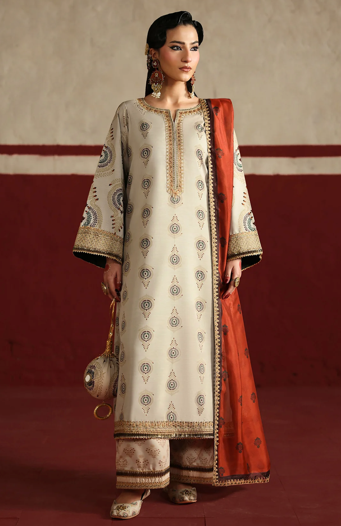 Humjoli - - Unstitched Luxury Lawn Heavy Embroidered 3PC Suit - zab1431