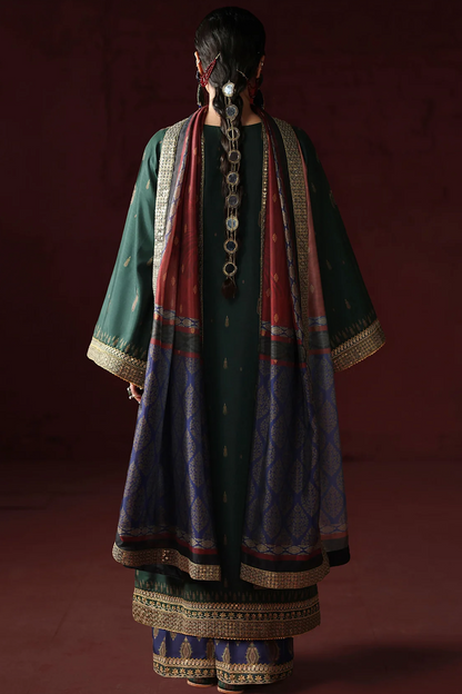 Humjoli - - Unstitched Luxury Lawn Heavy Embroidered 3PC Suit - zab1432