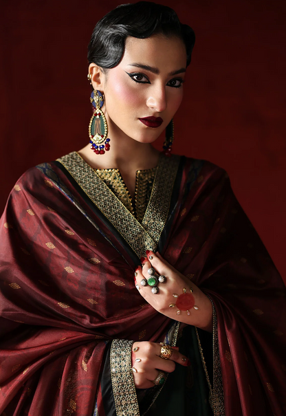 Humjoli - - Unstitched Luxury Lawn Heavy Embroidered 3PC Suit - zab1432