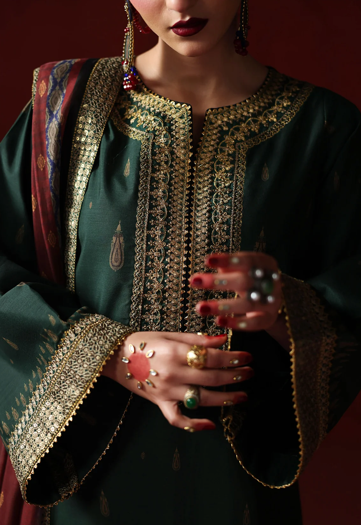 Humjoli - - Unstitched Luxury Lawn Heavy Embroidered 3PC Suit - zab1432